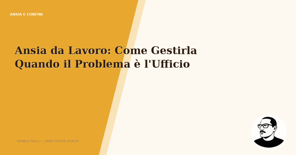 Ansia da Lavoro: Come Gestirla Quando il Problema è l'Ufficio 6 ansia da lavoro come gestirla