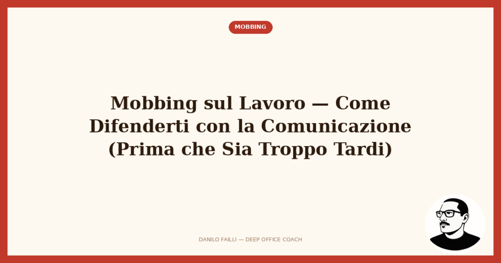 Mobbing sul lavoro: perché in Italia si vede poco, e cosa fai tu 1 mobbing sul lavoro cosa fare